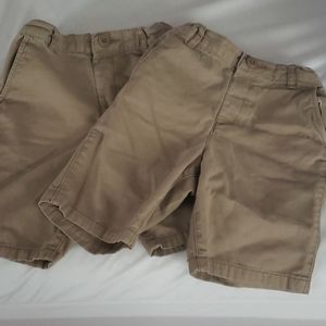 Two pairs of boys khaki shorts